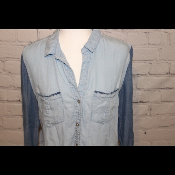 Anthropologie Bella Dahl Two Tone Chambray Top - Picture 4 of 6